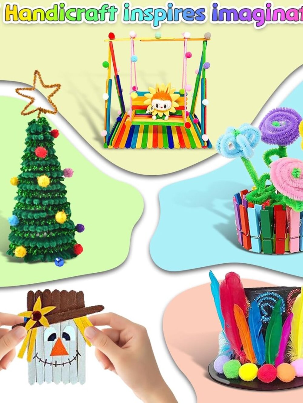 Arts and Crafts Supplies for Kids, 2000+Pcs DIY Craft Kits, Ages 6-10, Education - Picture 2 of 6